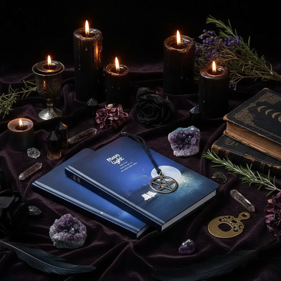 Moonlit Night A5 Diary Notebook with Glow-in-the-Dark Sorceress Sanctuary