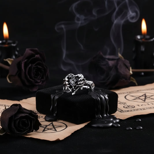 Dark Love Ring - Sorceress Sanctuary Heart Shaped Open Ring