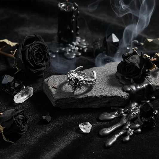 Dark Love Ring - Sorceress Sanctuary Heart Shaped Open Ring