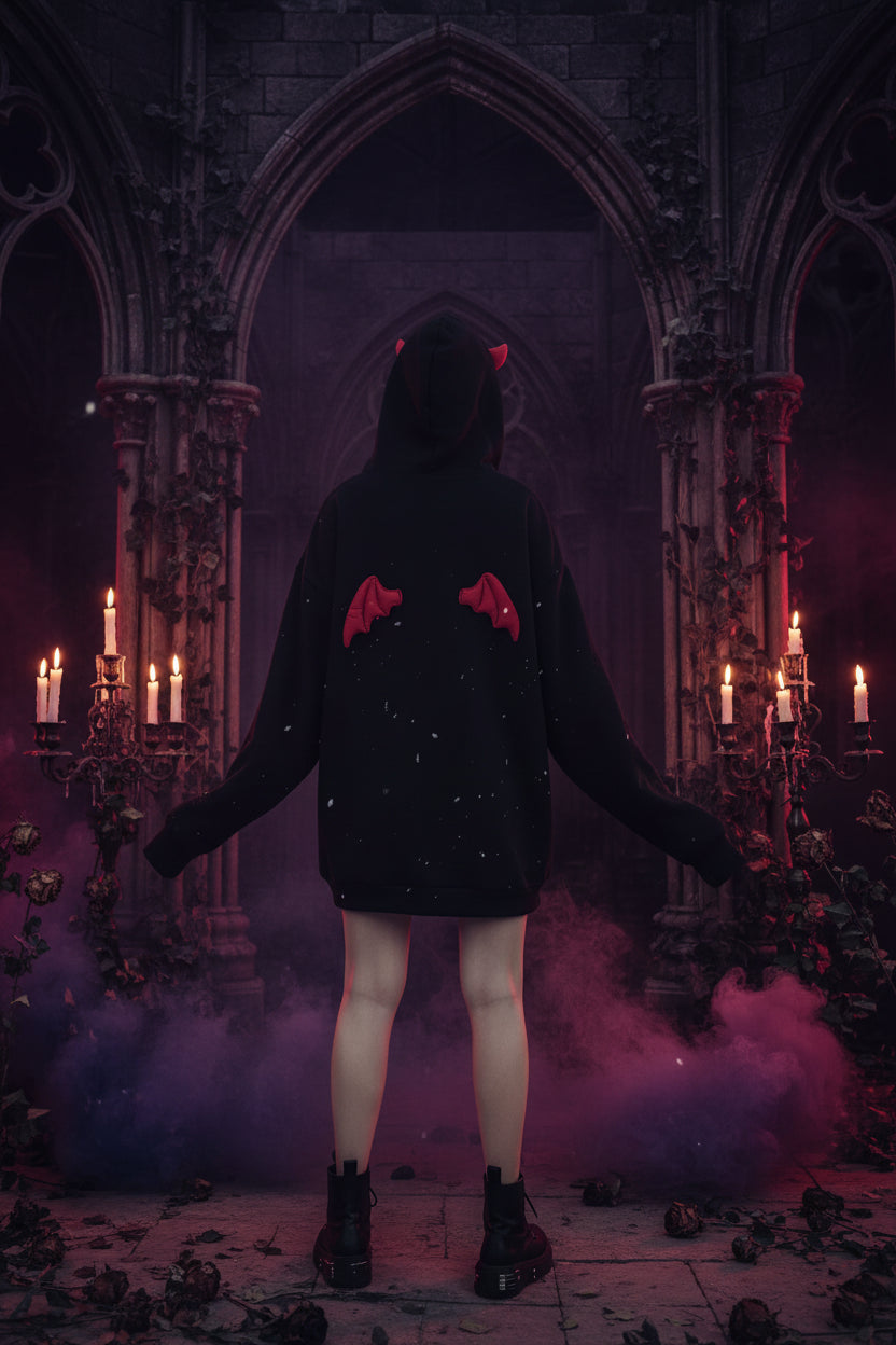 Dark Winged Hoodie - Sorceress Sanctuary Black / M-Black / L-Black / XL-Black / 2XL