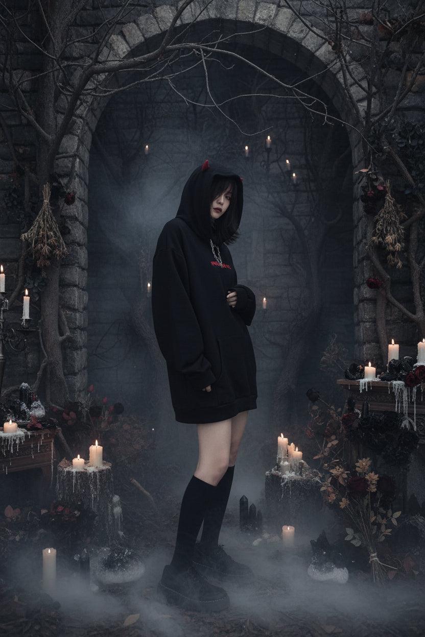 Dark Winged Hoodie - Sorceress Sanctuary Black / M-Black / L-Black / XL-Black / 2XL