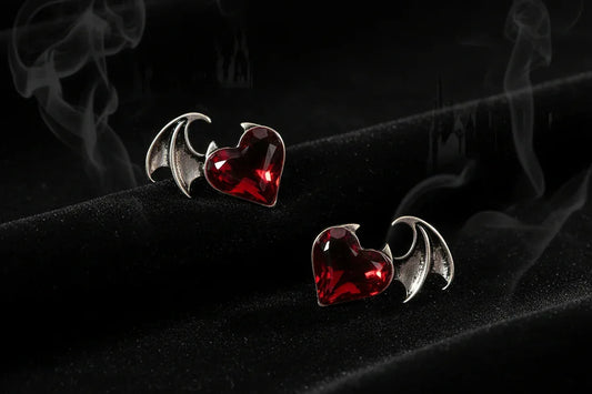 Demon Heart Earrings - Sorceress Sanctuary black-red