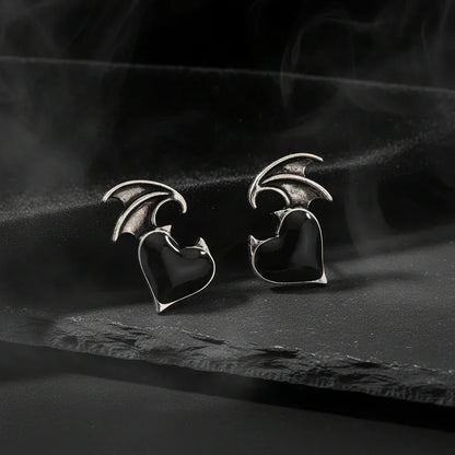Demon Heart Earrings - Sorceress Sanctuary black-red