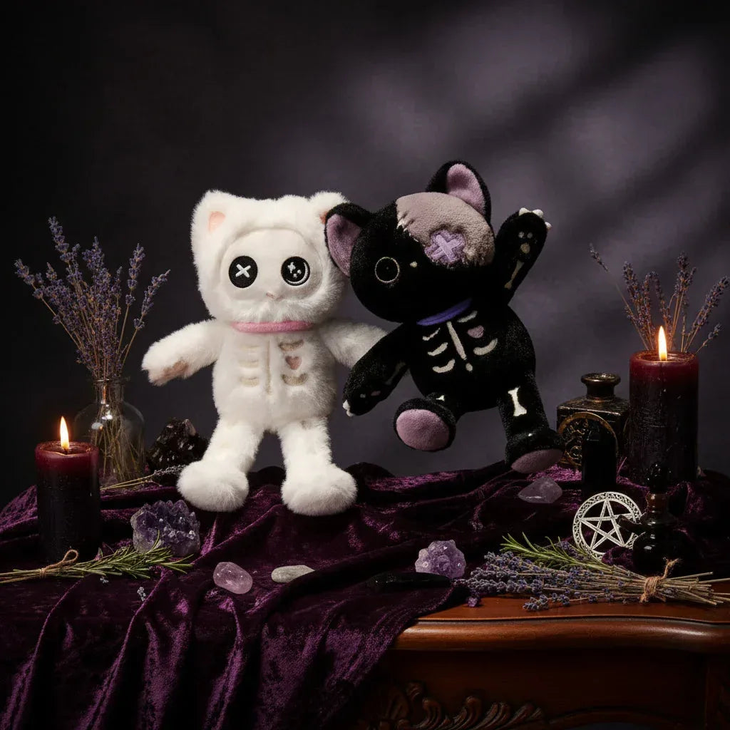 Devil Cat Plushie - Sorceress Sanctuary Black-White