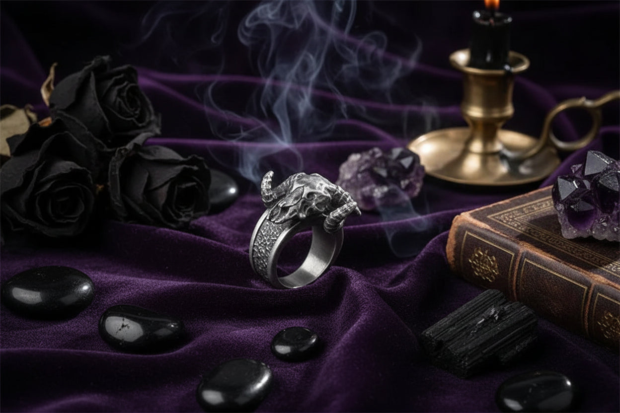 Devil Horn Ring - Sorceress Sanctuary Adjustable opening / Retro