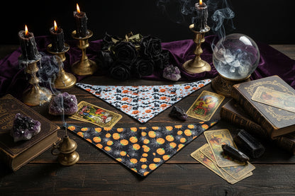 Double Pet Bandana - Sorceress Sanctuary Bat or spider web / S-Bat or spider web / M-Spider or ghost / M-Spider or ghost / S-Spider web pumpkin / S