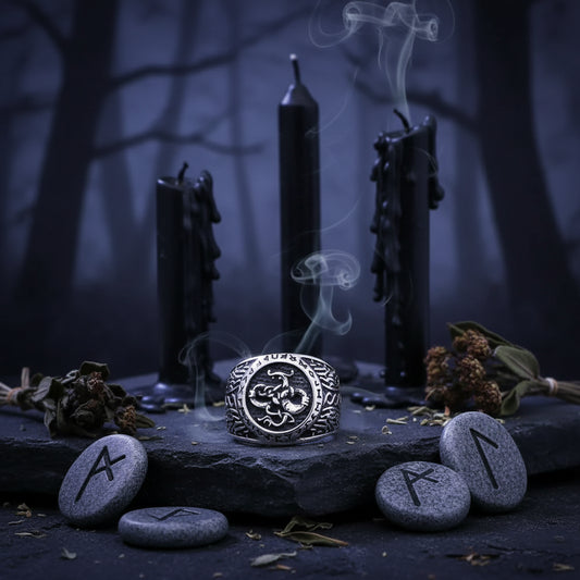 Dragon Rune Ring - Sorceress Sanctuary Steel color / 9-Steel color / 10-Steel color / 11-Steel color / 12-Steel color / 13
