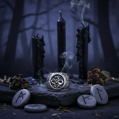 Dragon Rune Ring - Sorceress Sanctuary Steel color / 9-Steel color / 10-Steel color / 11-Steel color / 12-Steel color / 13