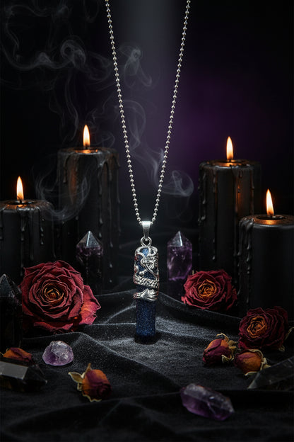 Dragon Totem Necklace - Sorceress Sanctuary Green Tomb-Golden sand-Pink crystal-Malachite-Blue Turquoise