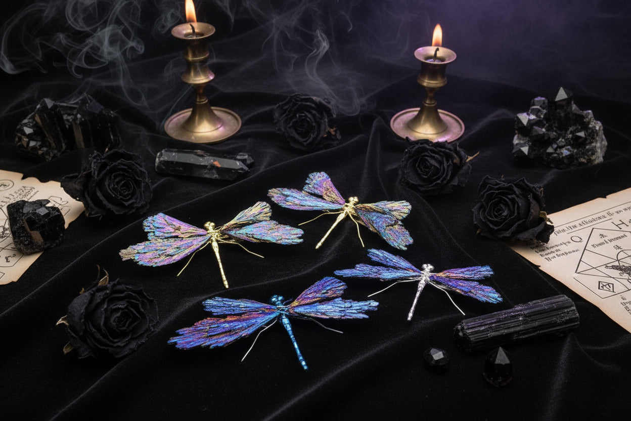 Dragonfly Crystal Decor - Sorceress Sanctuary Gold drag Blue-Silver Drag Blue-Gold Drag Color-Silver tow color