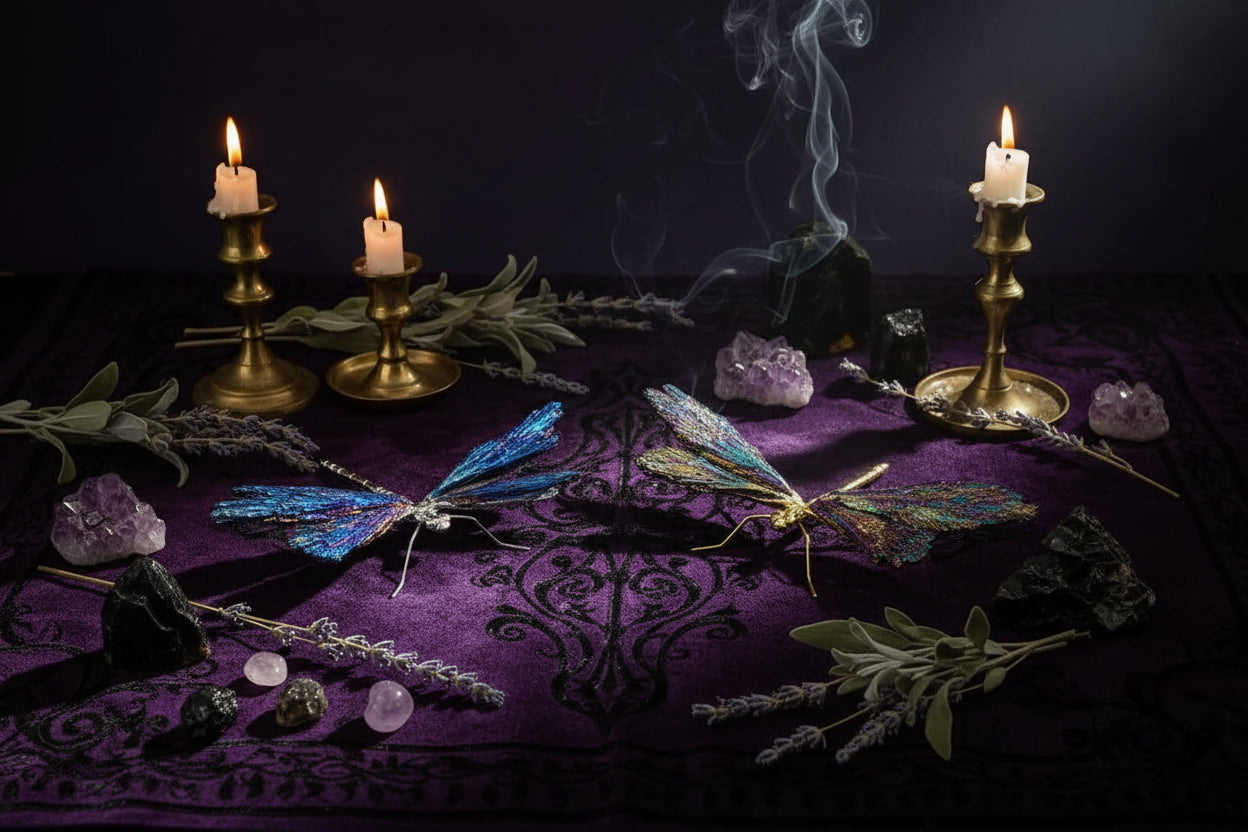 Dragonfly Crystal Decor - Sorceress Sanctuary Gold drag Blue-Silver Drag Blue-Gold Drag Color-Silver tow color