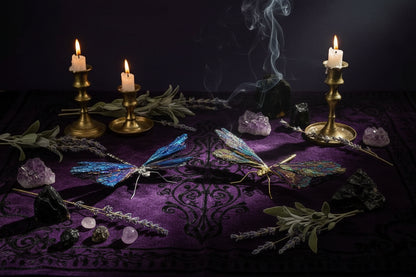 Dragonfly Crystal Decor - Sorceress Sanctuary Gold drag Blue-Silver Drag Blue-Gold Drag Color-Silver tow color