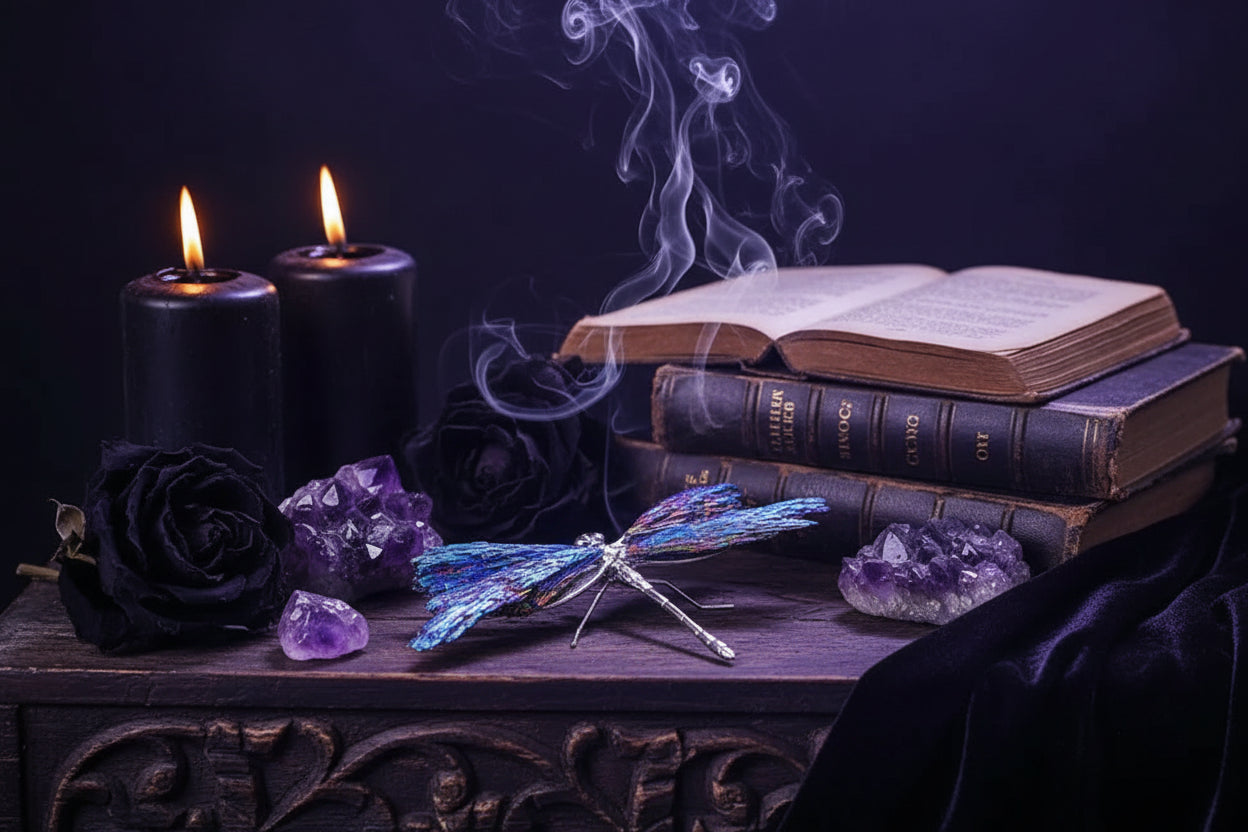 Dragonfly Crystal Decor - Sorceress Sanctuary Gold drag Blue-Silver Drag Blue-Gold Drag Color-Silver tow color