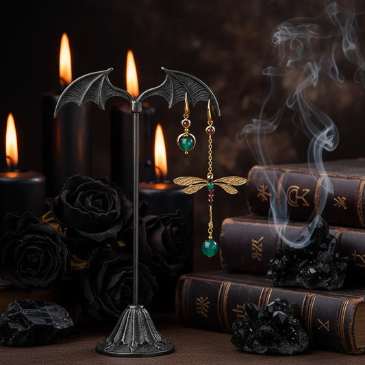 Dragonfly Earrings - Sorceress Sanctuary Gold-Dew-Dragonfly