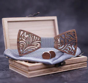 Wooden Bow Tie Set
