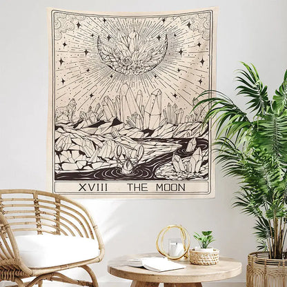 Mystical Tarot Moon Tapestry