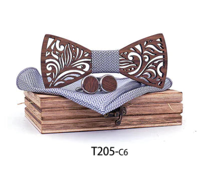 Wooden Bow Tie Set