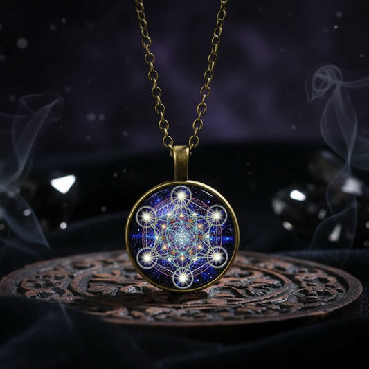 Mandala Sacred Geometry Gemstone Necklace for Women Sorceress Sanctuary