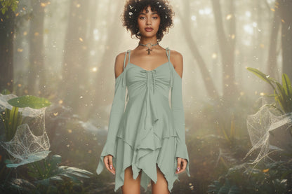 Elegant Fae Dress - Sorceress Sanctuary Green / S-Green / M-Green / L-Green / XL-Green / XXL