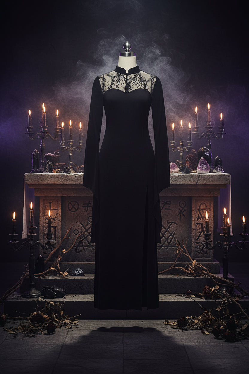 Elegant Lace Dress - Sorceress Sanctuary Black / S-Black / M-Black / L