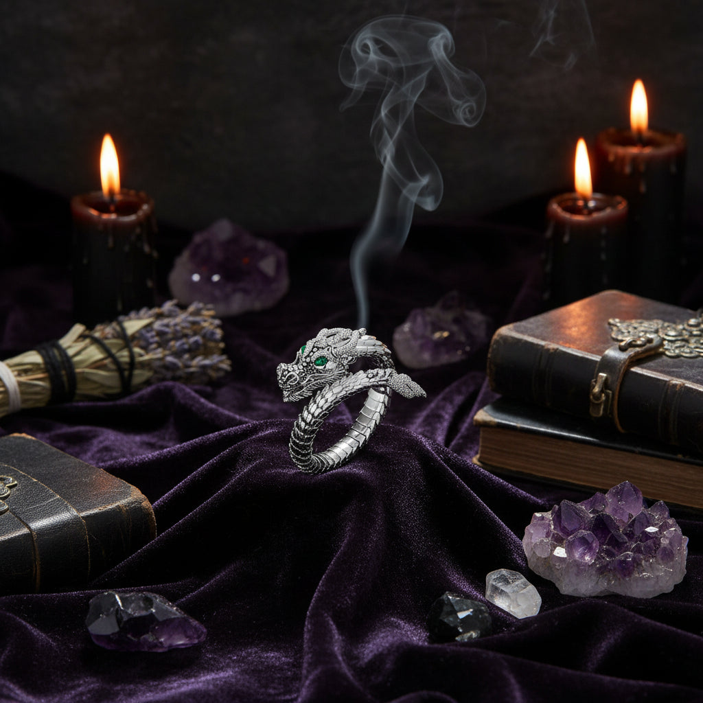 Creative Platinum-Plated Dragon Hip-Hop Ring Sorceress Sanctuary