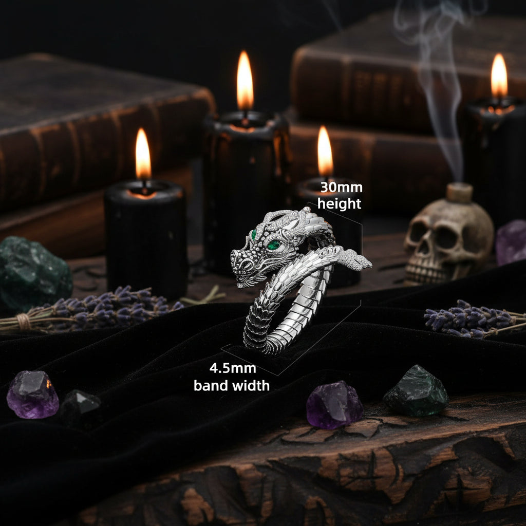 Creative Platinum-Plated Dragon Hip-Hop Ring Sorceress Sanctuary
