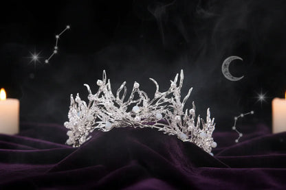 Enchanted Fae Crown - Sorceress Sanctuary Antique Gold-white