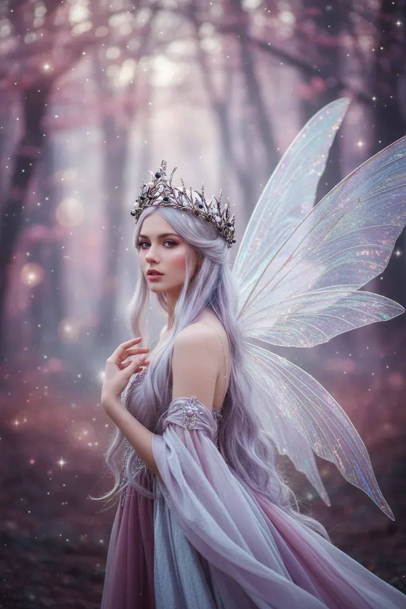 Enchanted Fae Crown - Sorceress Sanctuary Antique Gold-white