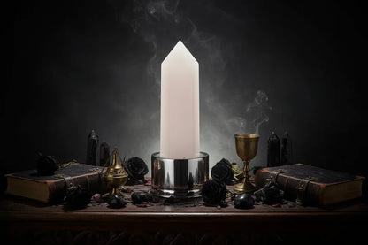 Energy Pillar Bottle - Sorceress Sanctuary Pink base-Black base-Blue crystal cup-Pink crystal cup-Brown crystal cup