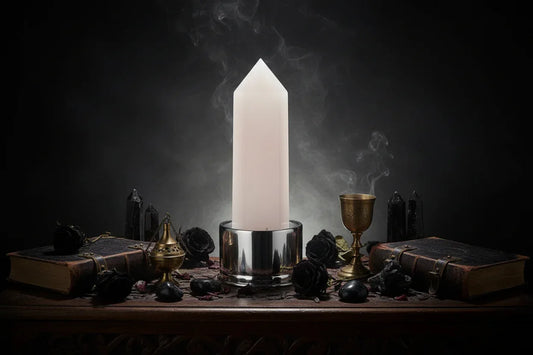 Energy Pillar Bottle - Sorceress Sanctuary Pink base-Black base-Blue crystal cup-Pink crystal cup-Brown crystal cup