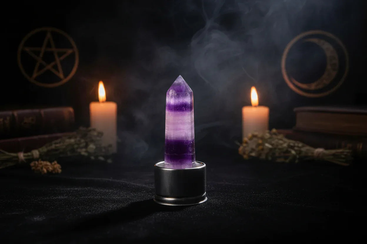Energy Pillar Bottle - Sorceress Sanctuary Pink base-Black base-Blue crystal cup-Pink crystal cup-Brown crystal cup