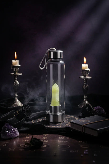 Energy Pillar Bottle - Sorceress Sanctuary Pink base-Black base-Blue crystal cup-Pink crystal cup-Brown crystal cup