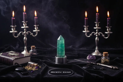 Energy Pillar Bottle - Sorceress Sanctuary Pink base-Black base-Blue crystal cup-Pink crystal cup-Brown crystal cup