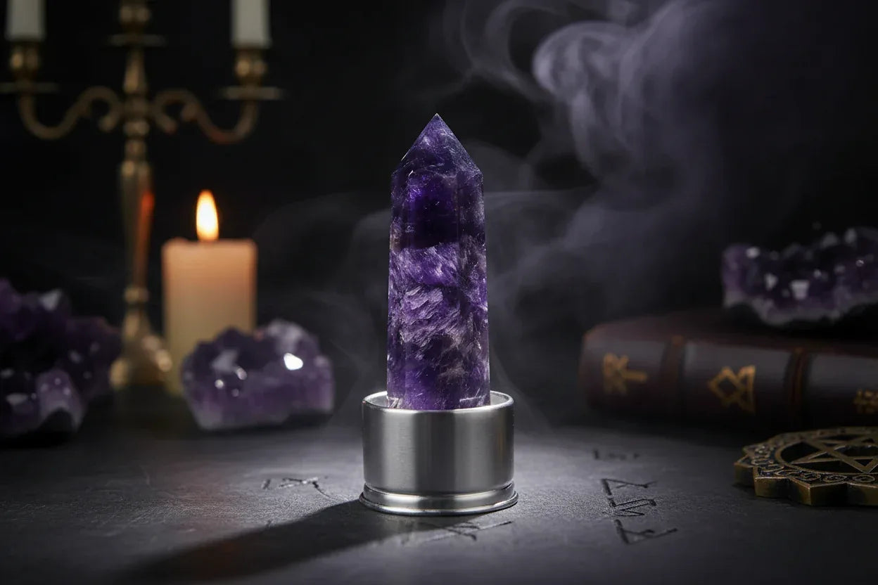 Energy Pillar Bottle - Sorceress Sanctuary Pink base-Black base-Blue crystal cup-Pink crystal cup-Brown crystal cup