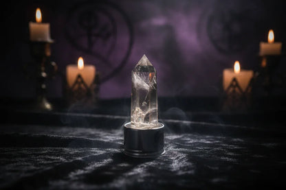Energy Pillar Bottle - Sorceress Sanctuary Pink base-Black base-Blue crystal cup-Pink crystal cup-Brown crystal cup