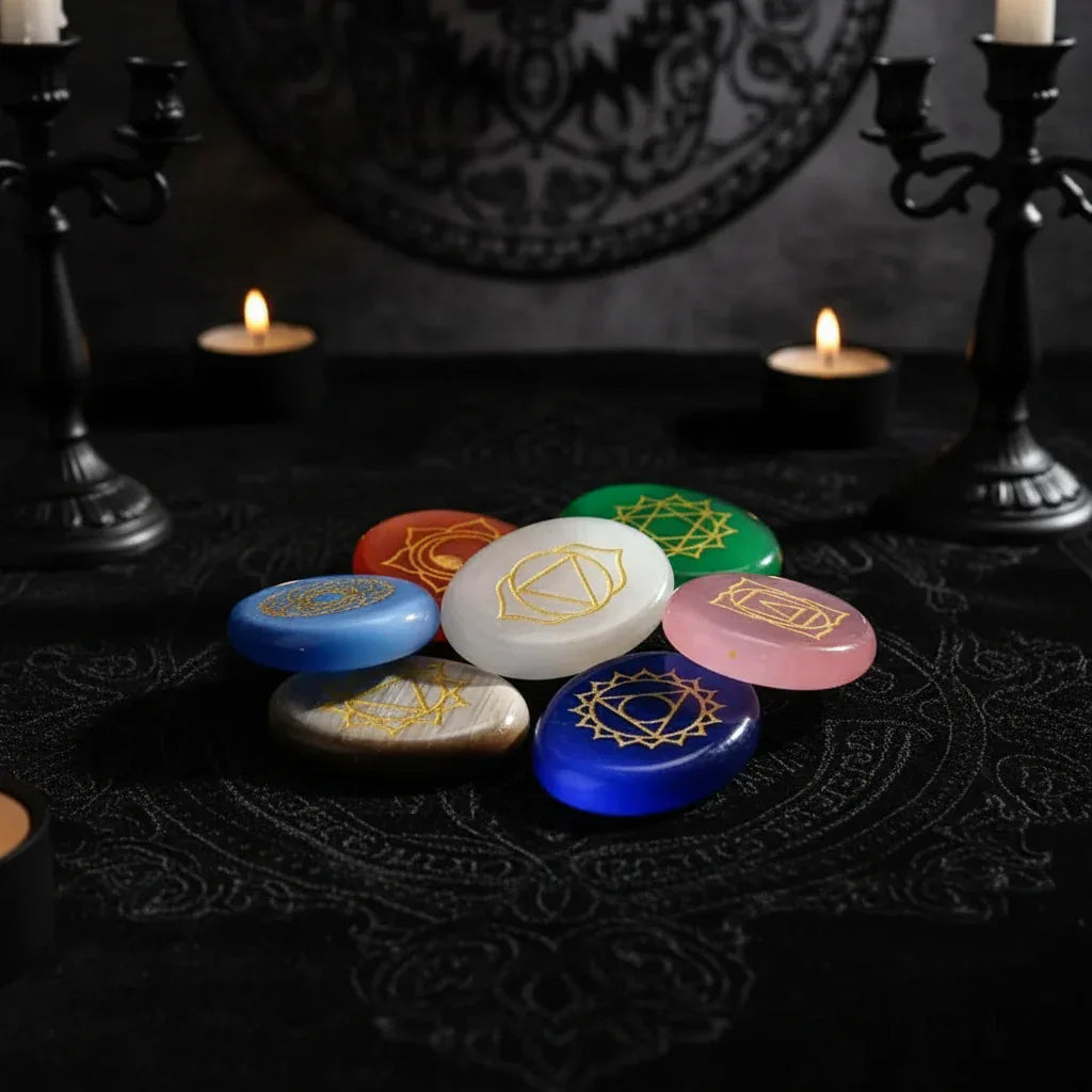 Engraved Rune Beads - Sorceress Sanctuary 7 colors