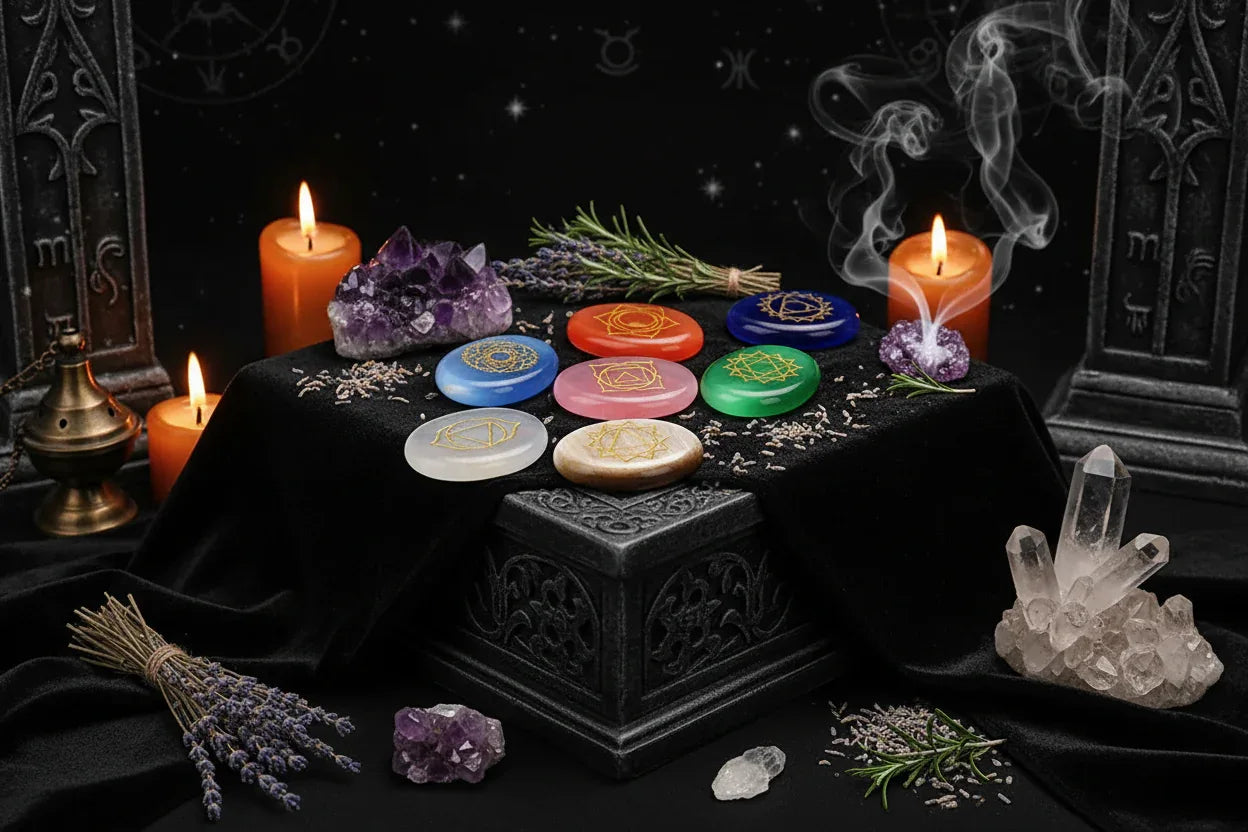 Engraved Rune Beads - Sorceress Sanctuary 7 colors
