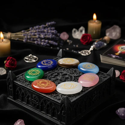 Engraved Rune Beads - Sorceress Sanctuary 7 colors