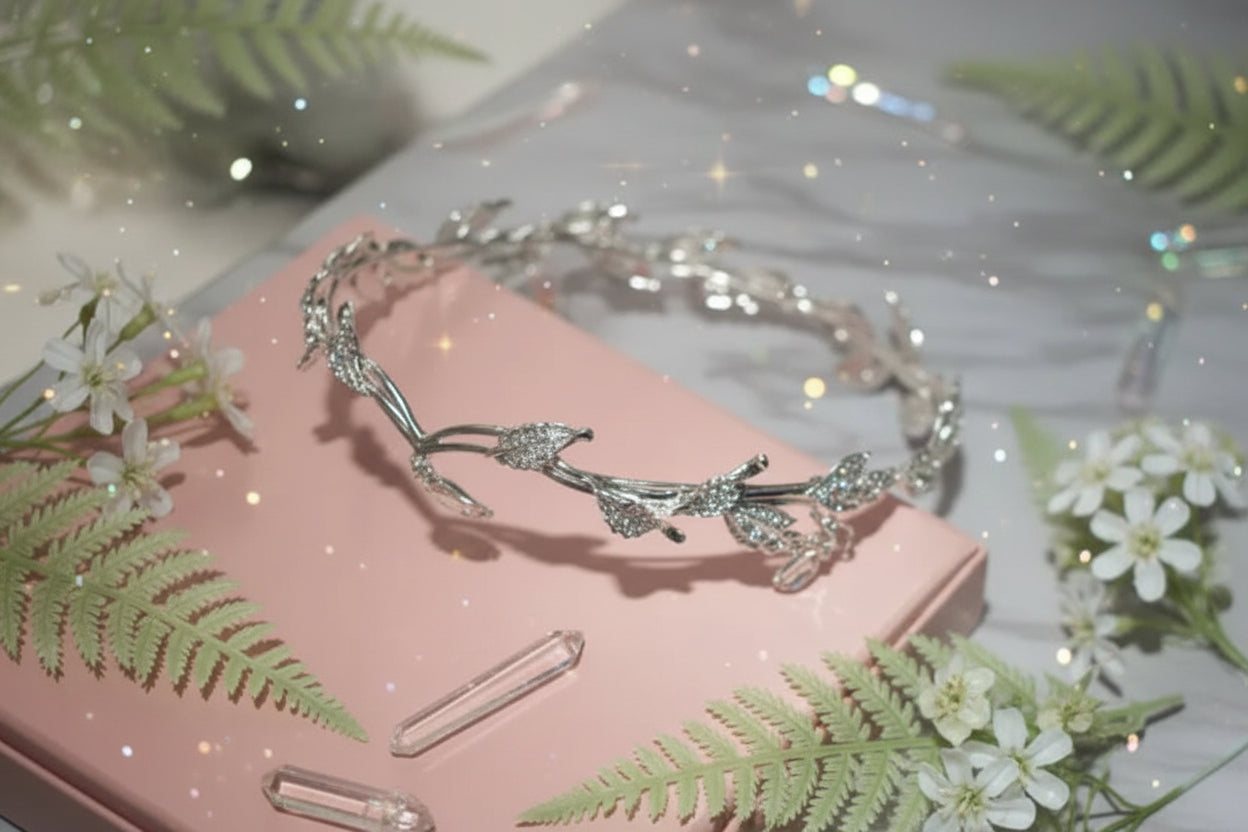 Ethereal Crystal Crown - Sorceress Sanctuary Silver-White-Gold