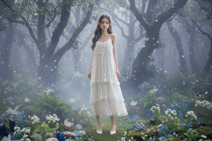 Ethereal Lace Dress - Sorceress Sanctuary Light Purple / M-Light Purple / XL-Light Purple / S-White / S-White / L
