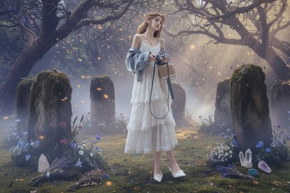 Ethereal Lace Dress - Sorceress Sanctuary Light Purple / M-Light Purple / XL-Light Purple / S-White / S-White / L