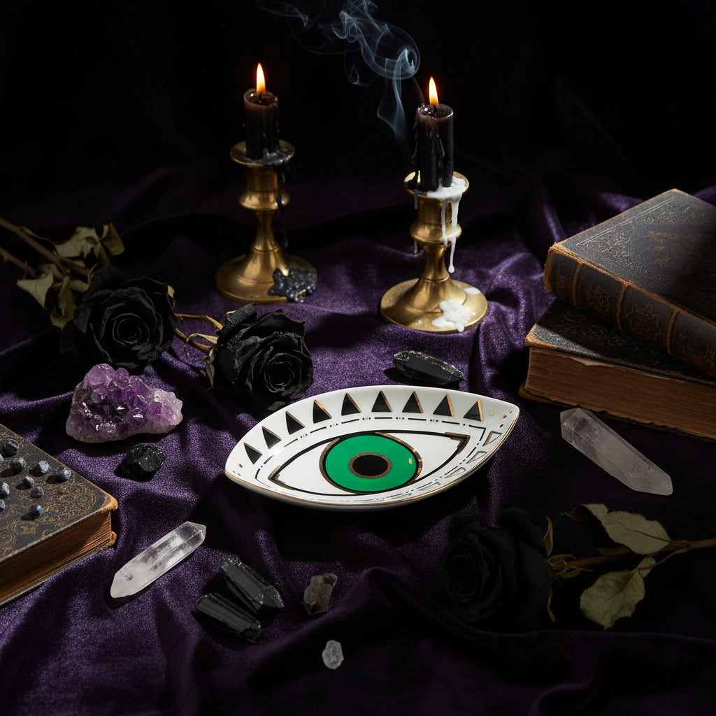 Evil Eye Trays - Sorceress Sanctuary Oval Jewelry Disc / Eyes Blue-Oval Jewelry Disc / Eyes Green-Oval Jewelry Disc / Eyes yellow-Oval Jewelry Disc / Moon