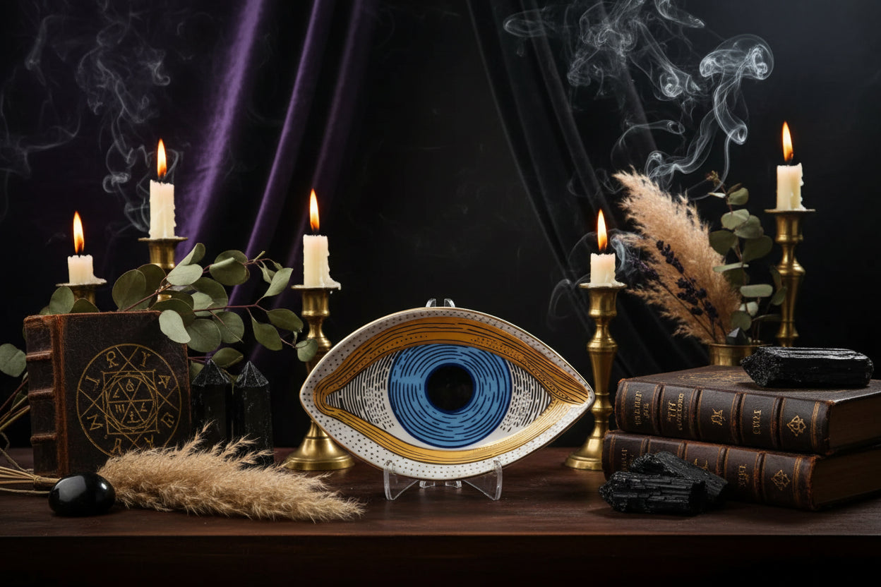 Evil Eye Trays - Sorceress Sanctuary Oval Jewelry Disc / Eyes Blue-Oval Jewelry Disc / Eyes Green-Oval Jewelry Disc / Eyes yellow-Oval Jewelry Disc / Moon