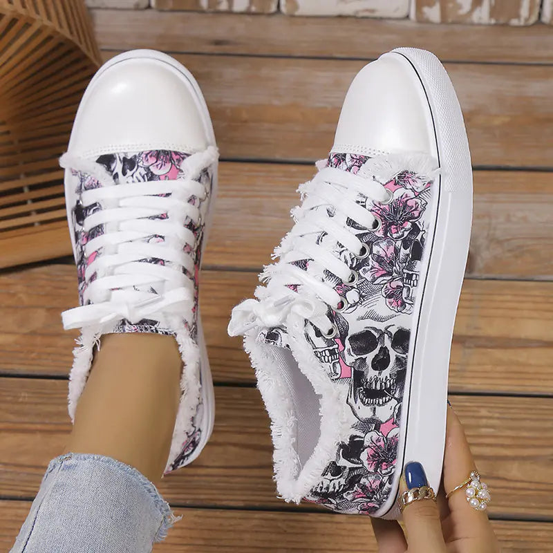 Witchy Skull Graffiti Shoes