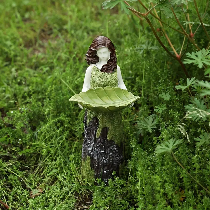 Fairy Statue Bird Feeder for Outdoor Home Decor Sorceress Sanctuary