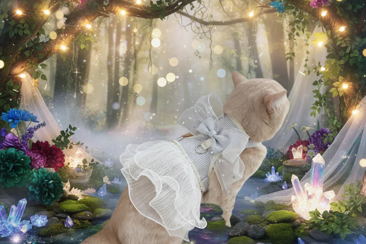 Fae Pet Dress - Sorceress Sanctuary Blue threelayer yarn / S-Grey sixlayer yarn / M-Blue threelayer yarn / M-Grey sixlayer yarn / S-Pink sixlayer yarn / M