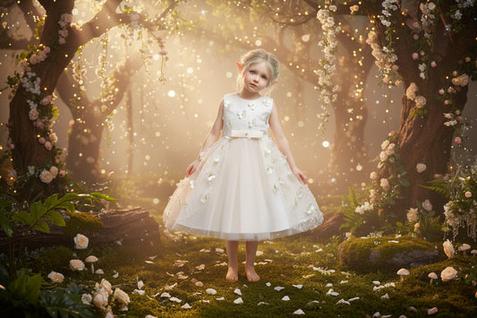 Fairy Flower Dress - Sorceress Sanctuary Blue / 80cm-Blue / 90cm-Blue / 100cm-Blue / 110cm-Blue / 120cm