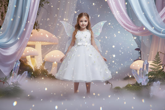 Fairy Flower Dress - Sorceress Sanctuary Blue / 80cm-Blue / 90cm-Blue / 100cm-Blue / 110cm-Blue / 120cm