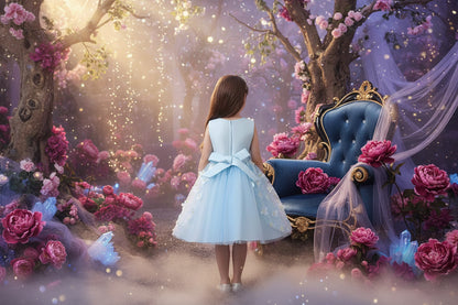 Fairy Flower Dress - Sorceress Sanctuary Blue / 80cm-Blue / 90cm-Blue / 100cm-Blue / 110cm-Blue / 120cm