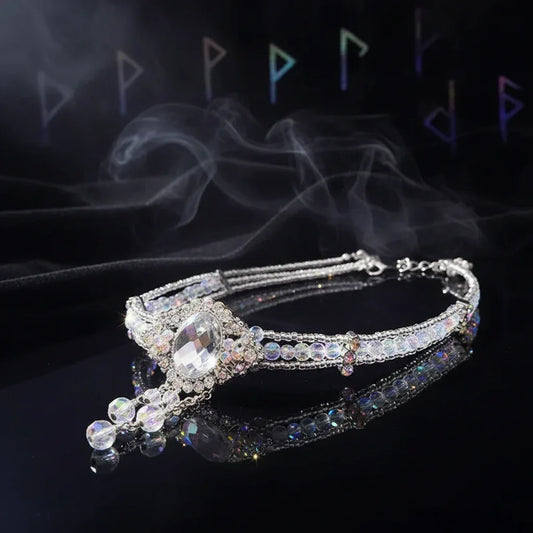 Fairy Gem Crystal Necklace - Sorceress Sanctuary White